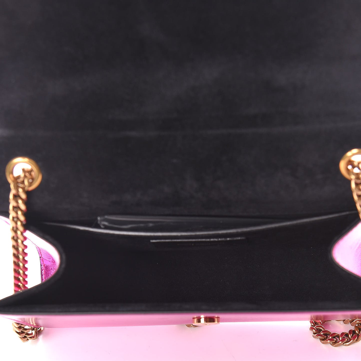 Metallic Calfskin Small Classic Monogram Kate Satchel Magenta