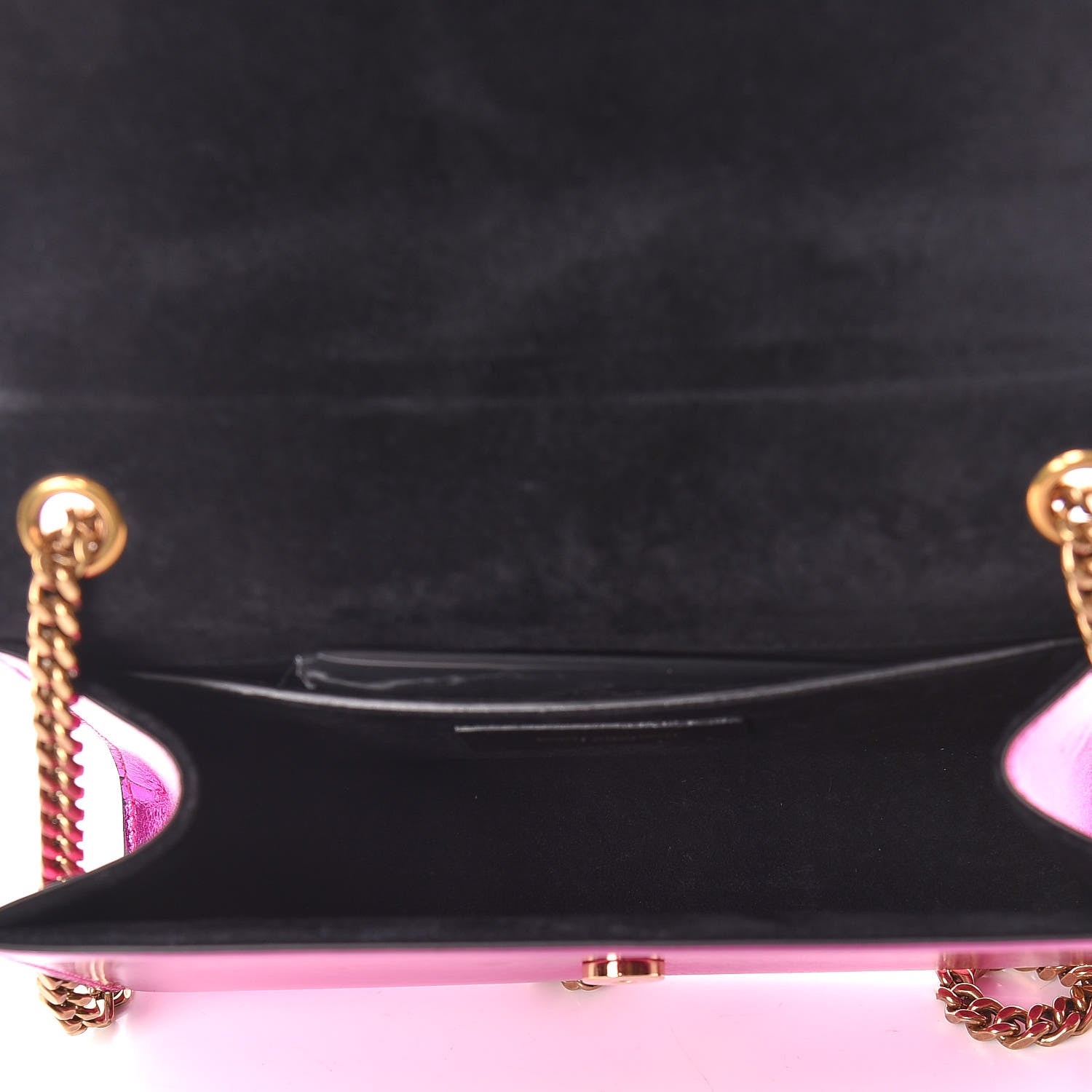 Saint Laurent Metallic Calfskin Small Classic Monogram Kate Satchel Magenta 7 of 17