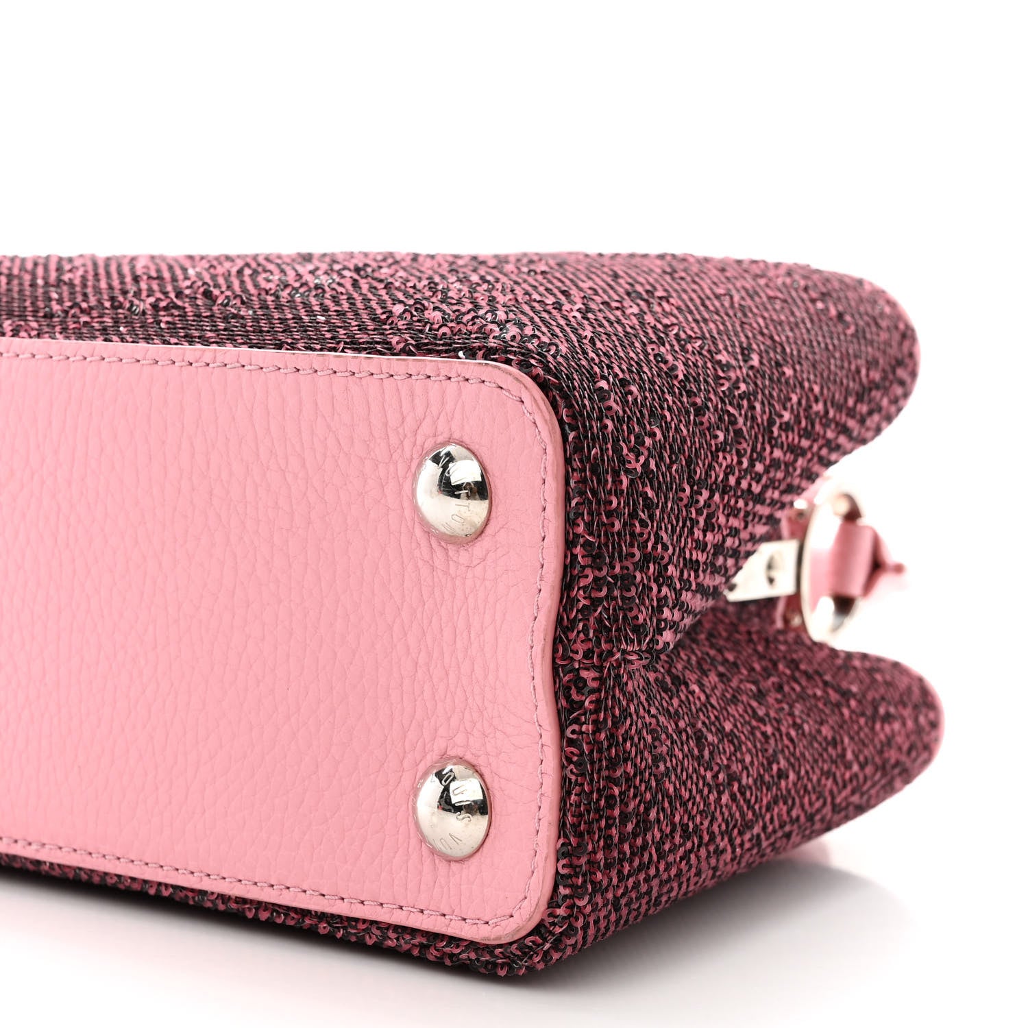 Louis Vuitton Sequins Metallic Taurillon Capucines BB Pink 9 of 13