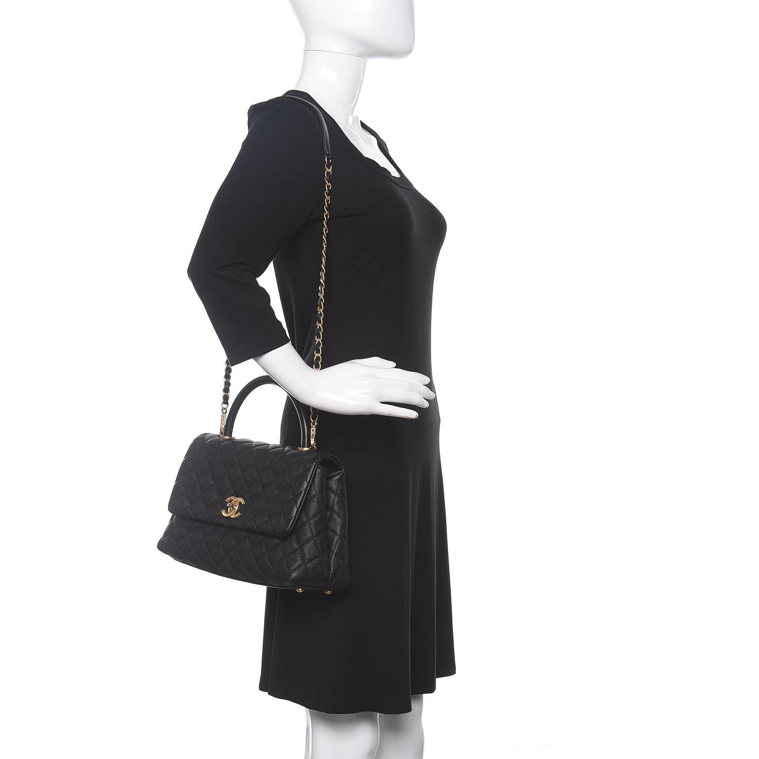 Chanel Caviar Quilted Small Coco Handle Flap Black 2 of 11