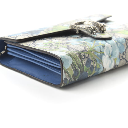 Gucci GG Supreme Monogram Blooms Mini Dionysus Chain Wallet Beige Blue Navy Vintage Blue 7 of 10