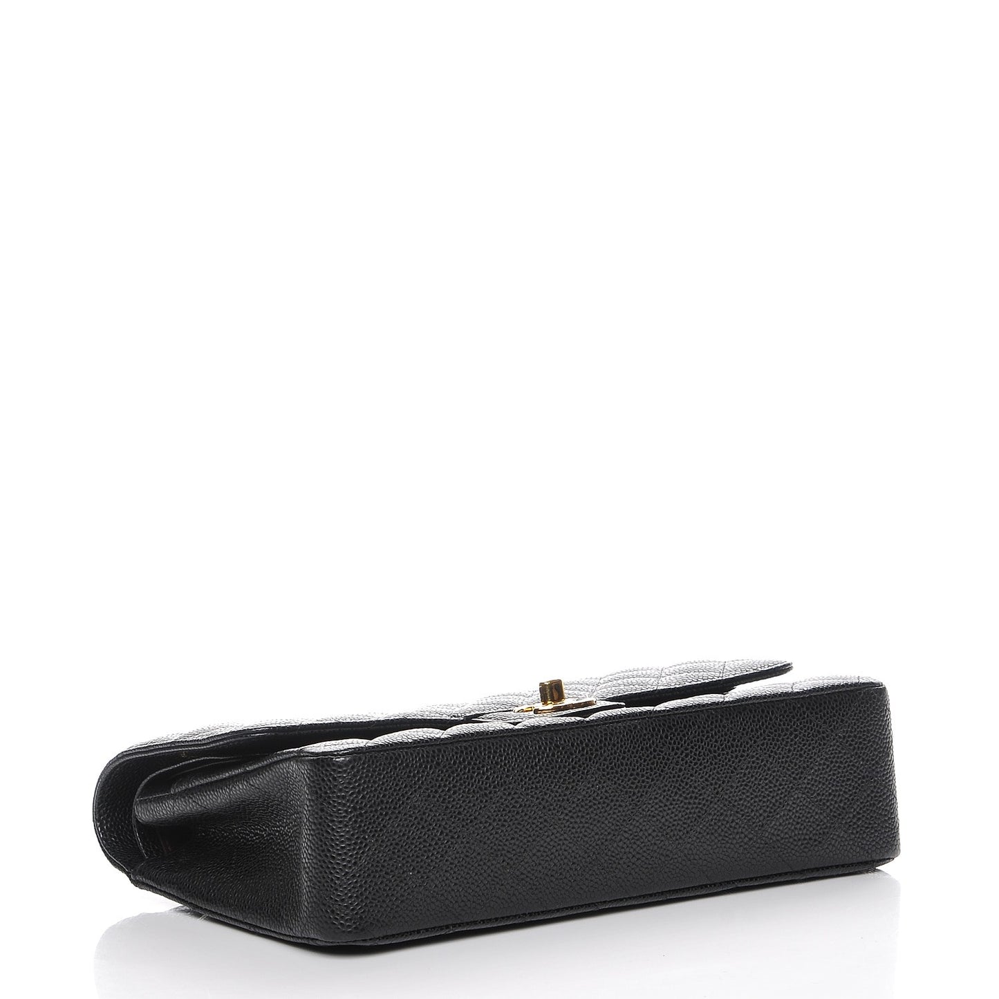 Caviar Quilted Medium Double Flap Black