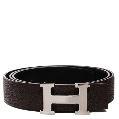 Hermes Togo Box 32mm H Belt 100 Chocolate Black 1 of 7