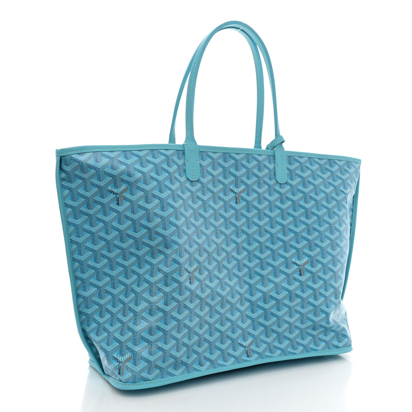 Goyardine Embroidered Seahorse Reversible Anjou PM Turquoise
