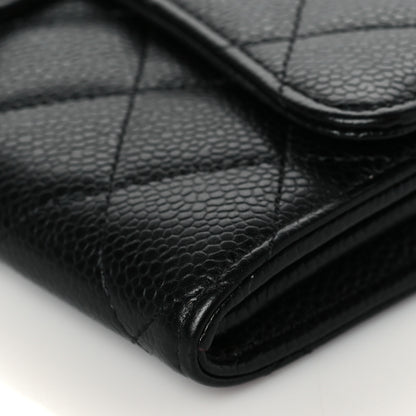 Chanel Caviar Quilted Large Gusset Flap Wallet Black 11 of 12