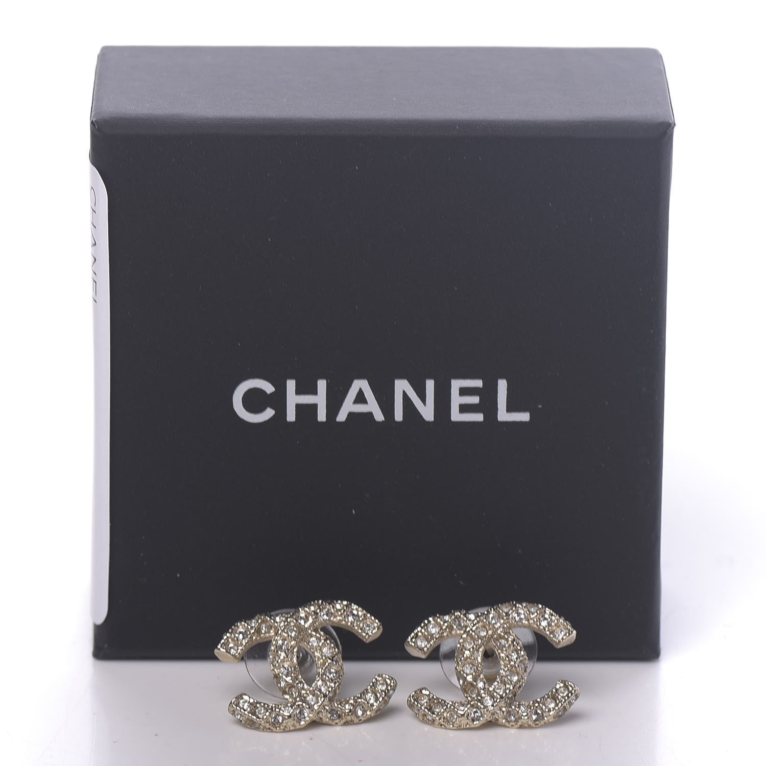 Chanel Crystal CC Earrings Gold 5 of 5