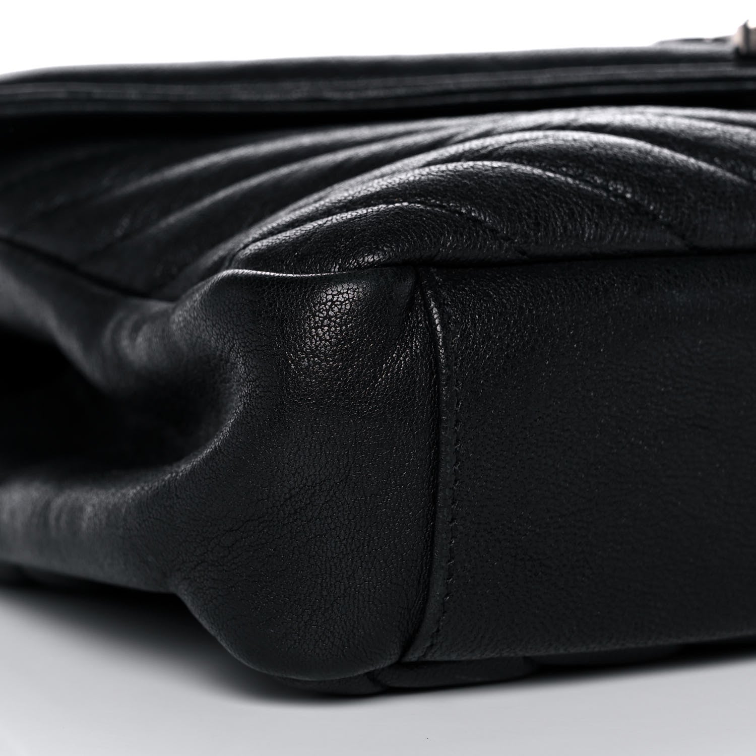 Saint Laurent Sheepskin Matelasse Chevron Monogram Medium College Bag Black 11 of 16