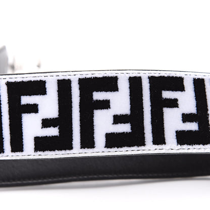 Fendi Velvet Tapestry Calfskin FF Reloaded Strap You White Black 3 of 5
