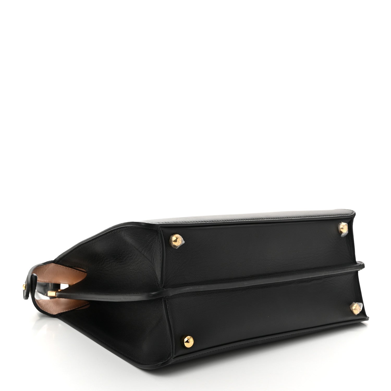 Fendi Vitello Seta Shiny Nappa Medium Peekaboo I SEE U Satchel Black Light Rose 4 of 9