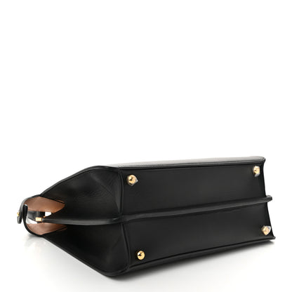 Fendi Vitello Seta Shiny Nappa Medium Peekaboo I SEE U Satchel Black Light Rose 4 of 9