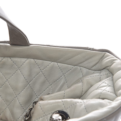 Chanel Glazed Calfskin Quilted Tote Grey 15 of 20