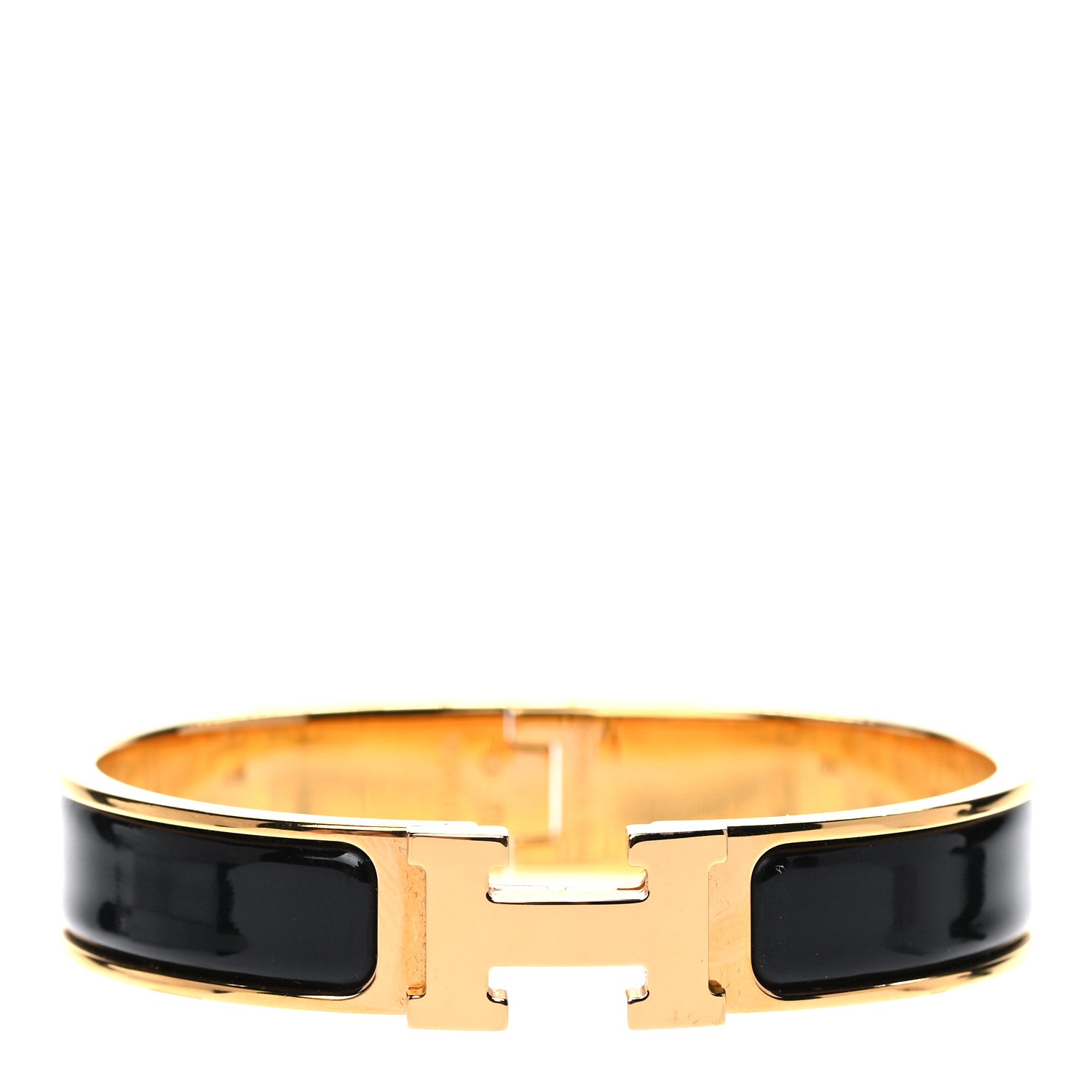 Hermes Enamel Narrow Clic Clac H Bracelet PM Black 1 of 6