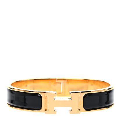 Hermes Enamel Narrow Clic Clac H Bracelet PM Black 1 of 6