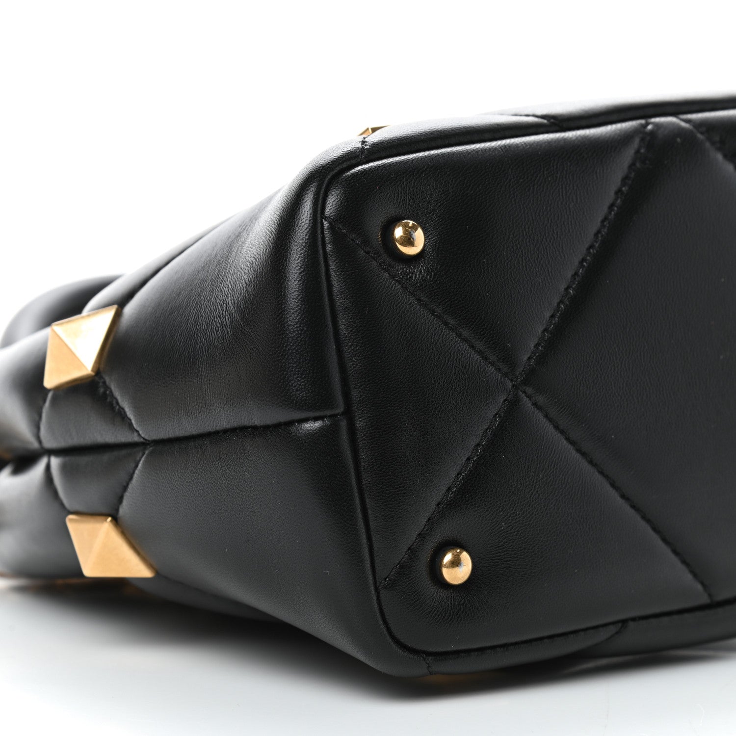 Valentino Garavani Nappa Small Roman Stud The Handle Bag Black 6 of 8