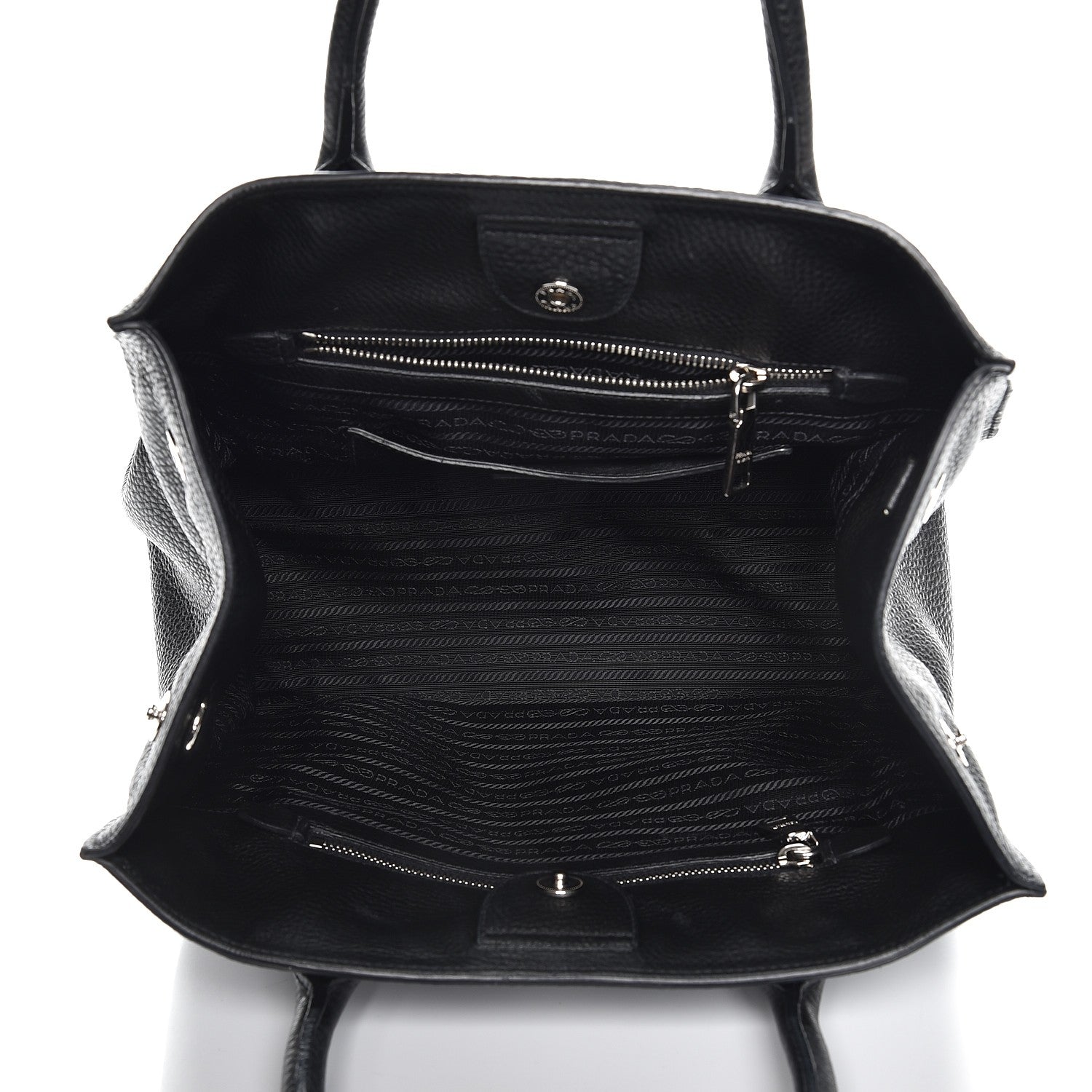 Prada Vitello Daino Tote Nero Black 5 of 8