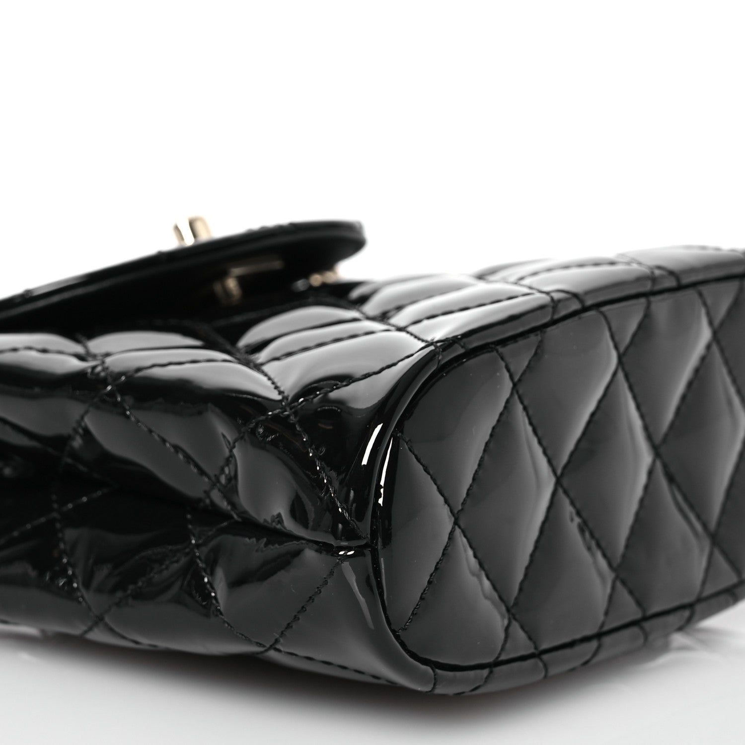 Chanel Patent Quilted Shiny Coco Small Flap Hobo Black 8 of 11