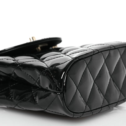 Chanel Patent Quilted Shiny Coco Small Flap Hobo Black 8 of 11