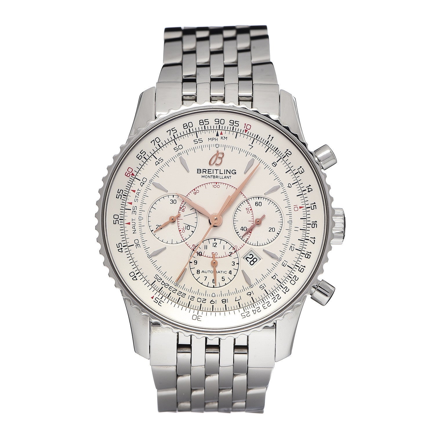 Breitling Stainless Steel 38mm Navitimer Montbrillant Chronograph Automatic Watch A41330 1 of 12
