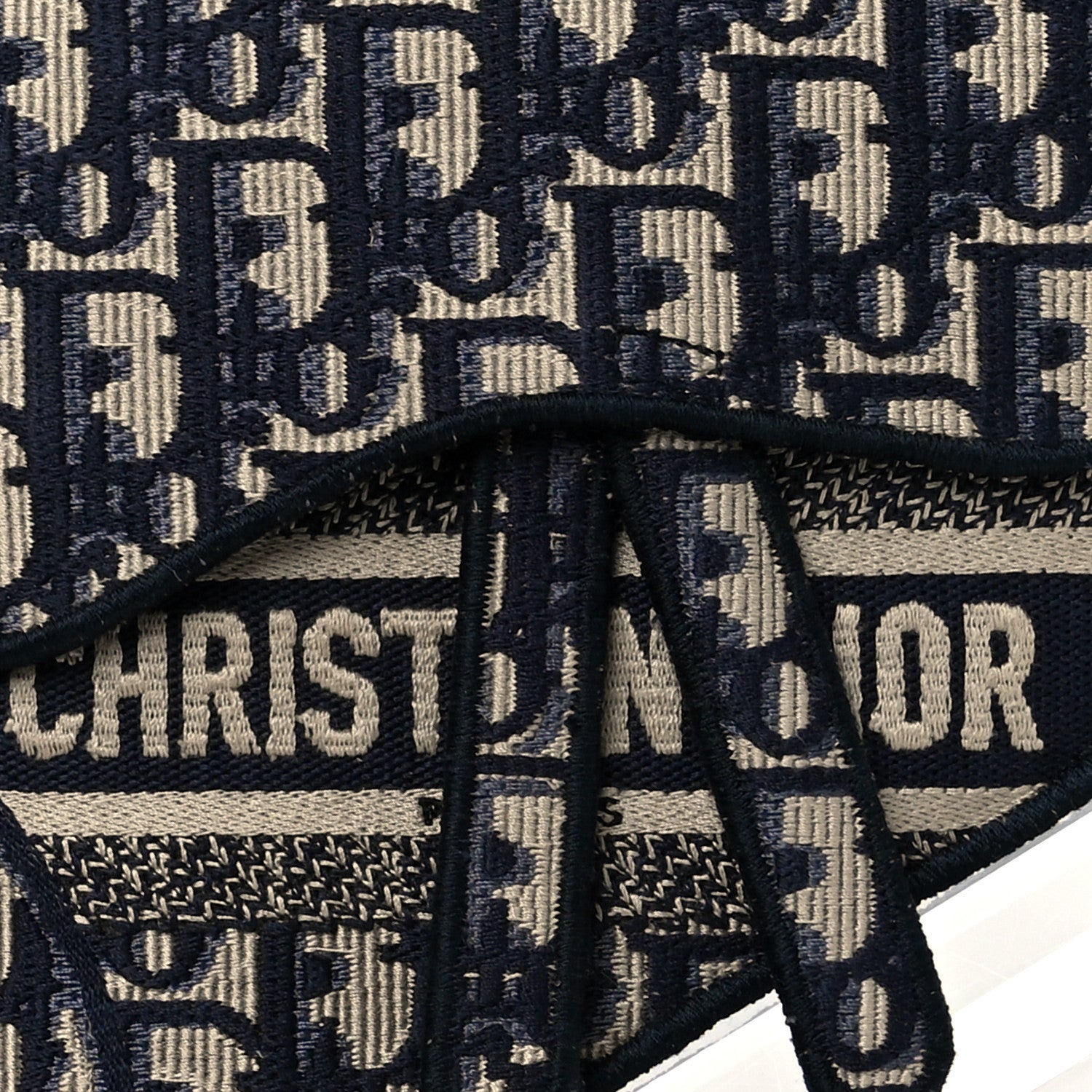 Christian Dior Oblique Embroidered Saddle Belt Pouch Blue 7 of 10
