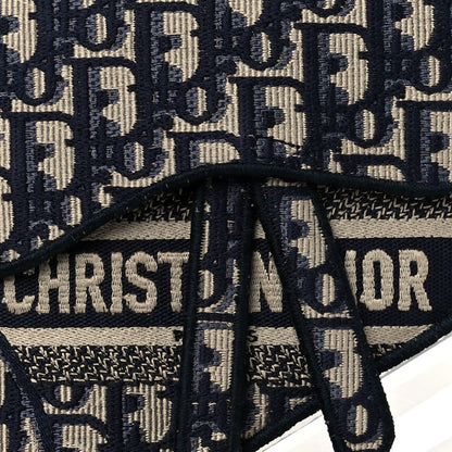 Christian Dior Oblique Embroidered Saddle Belt Pouch Blue 7 of 10