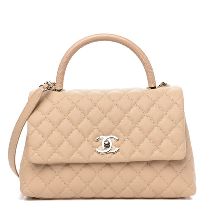 Chanel Caviar Quilted Small Coco Handle Flap Light Beige 1 of 10