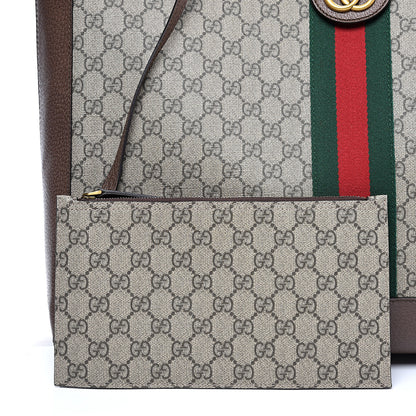 Gucci X DISNEY GG Supreme Monogram Web Three Little Pigs Large Ophidia Tote Beige New Acero 6 of 16