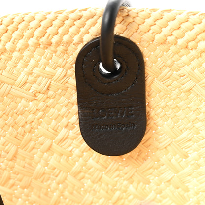 Loewe Calfskin Raffia Paulas Ibiza Small Anagram Basket Tote Bag Natural Black 5 of 10
