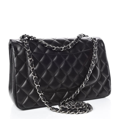 Chanel Lambskin Quilted Jumbo Double Flap Black 3 of 10