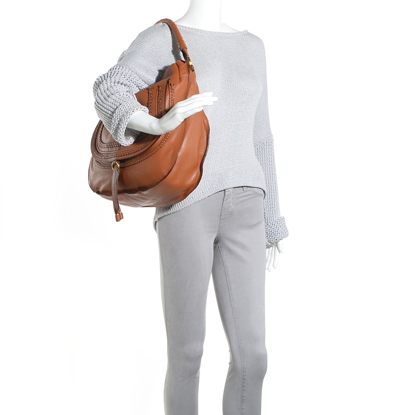 Calfskin Large Marcie Hobo Tan
