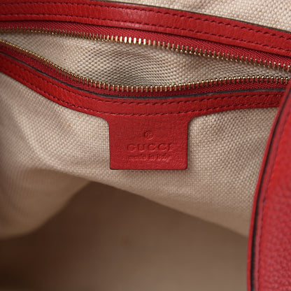 Gucci Pebbled Calfskin Medium Soho Shoulder Bag Red 5 of 10