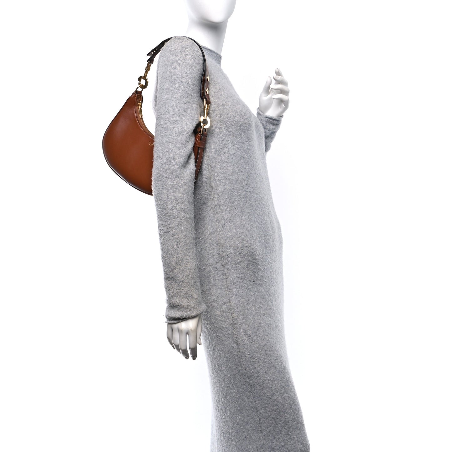 Smooth Calfskin Medium Strap Ava Shoulder Bag Tan