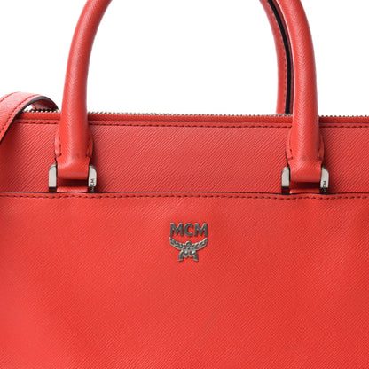 MCM Saffiano Small Elda Tote Red 15 of 15