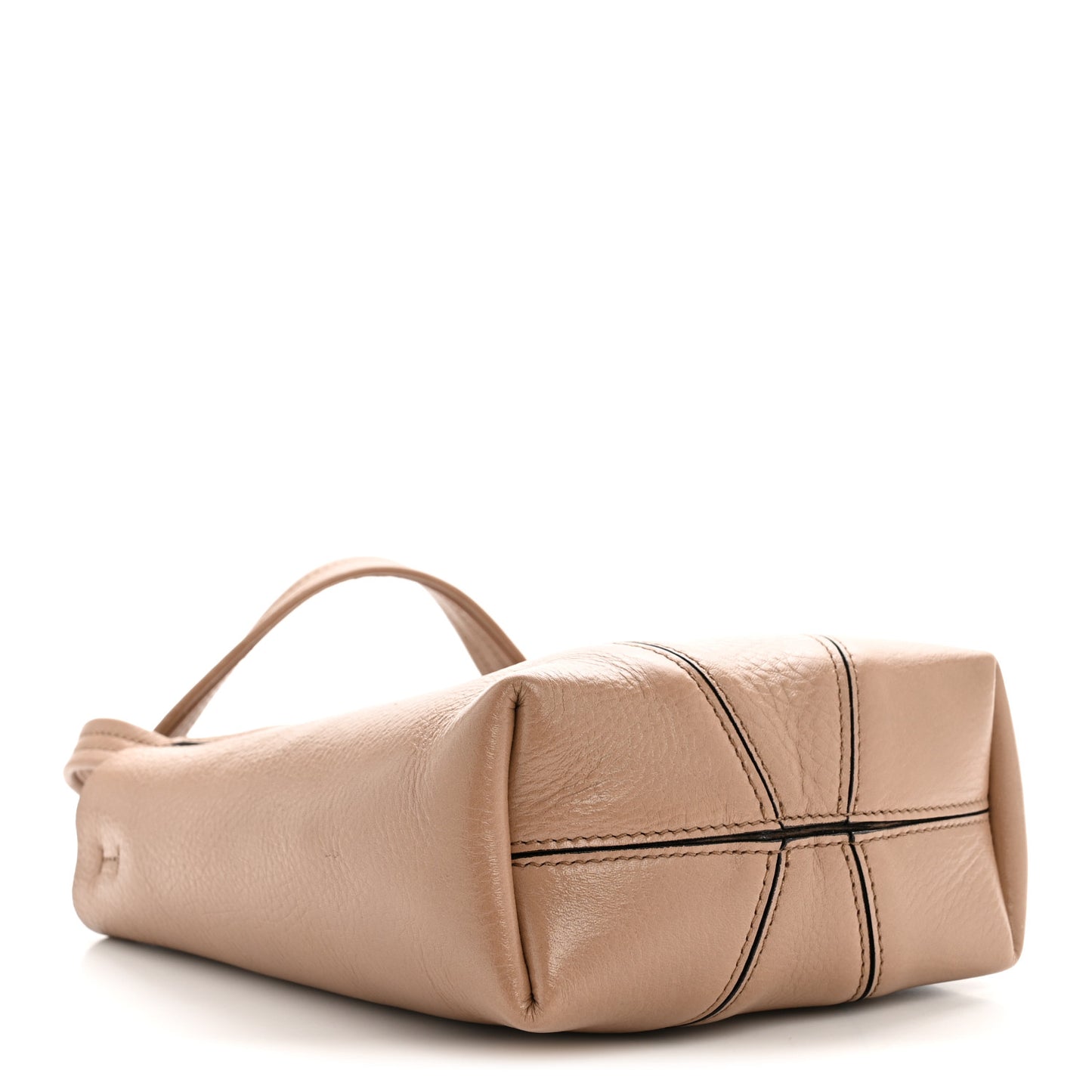 Grained Calfskin Small Spin Tote Woodrose