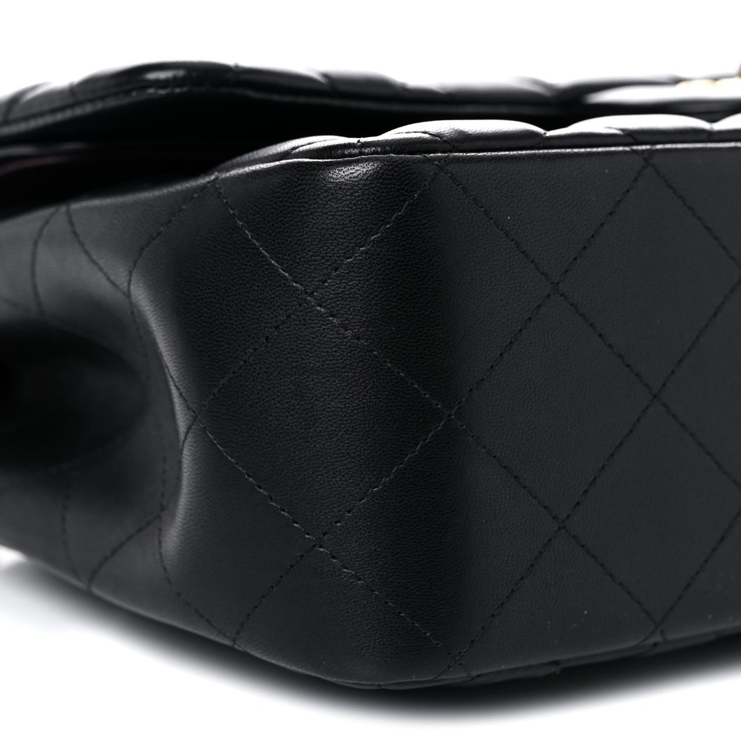 Lambskin Quilted Jumbo Double Flap Black