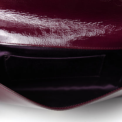Saint Laurent Textured Patent Calfskin Large Belle De Jour Clutch Bordeaux 4 of 8