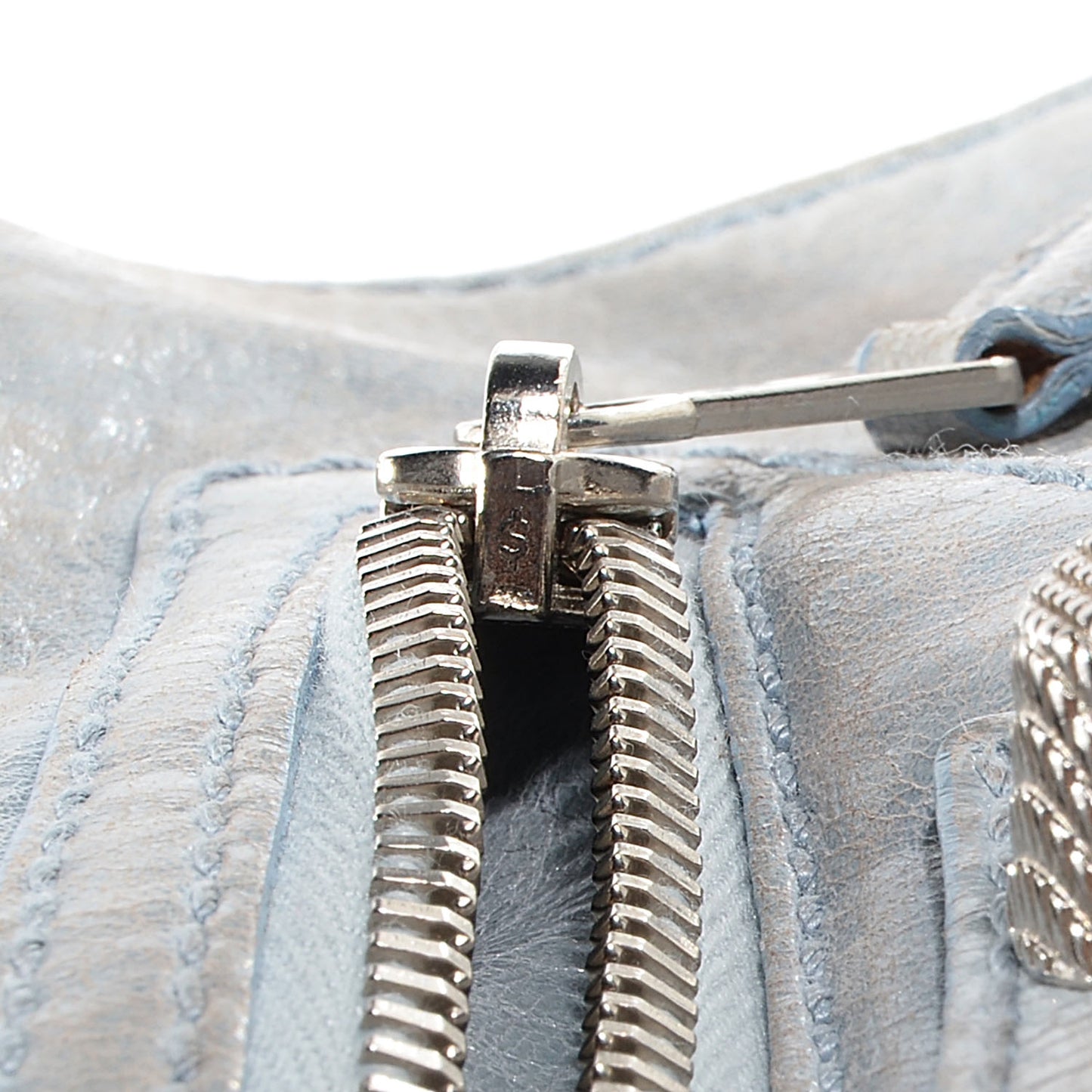 Agneau Giant 21 Silver Hardware Envelope Clutch Sky Blue