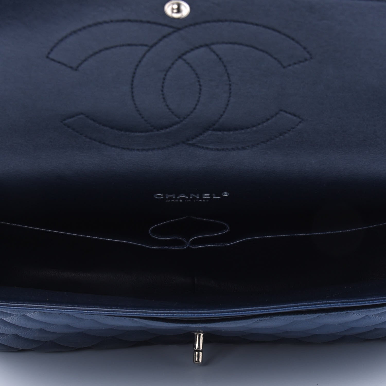 Chanel Caviar Quilted Maxi Double Flap Navy Blue 4 of 5