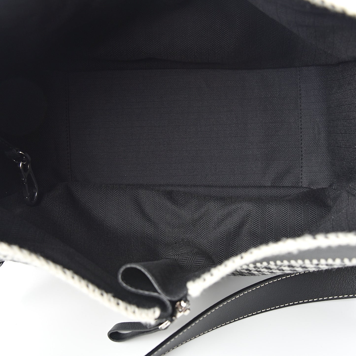 Calfskin Tweed Small Hammock Shoulder Bag Black White