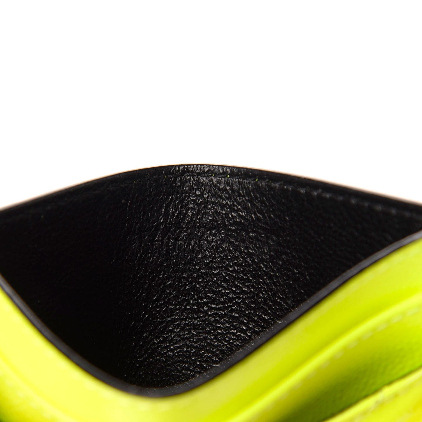 Patent Grain De Poudre Matelasse Chevron Monogram Credit Card Case Neon Yellow