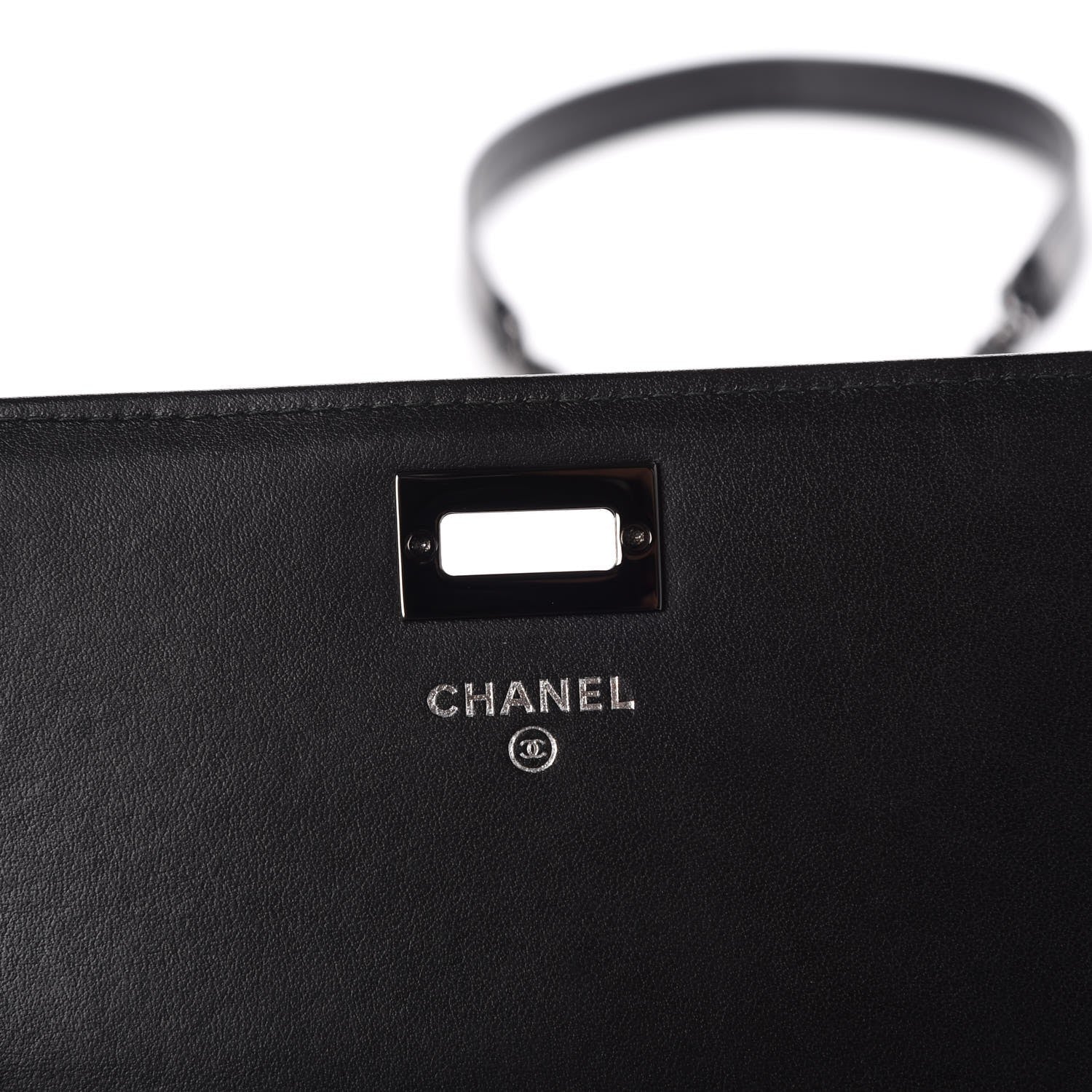 Chanel Aged Calfskin Chevron Quilted Reissue 2.55 Square Wallet On Chain WOC So Black 6 of 10
