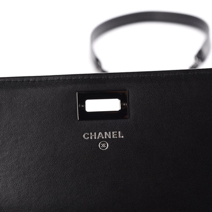 Chanel Aged Calfskin Chevron Quilted Reissue 2.55 Square Wallet On Chain WOC So Black 6 of 10