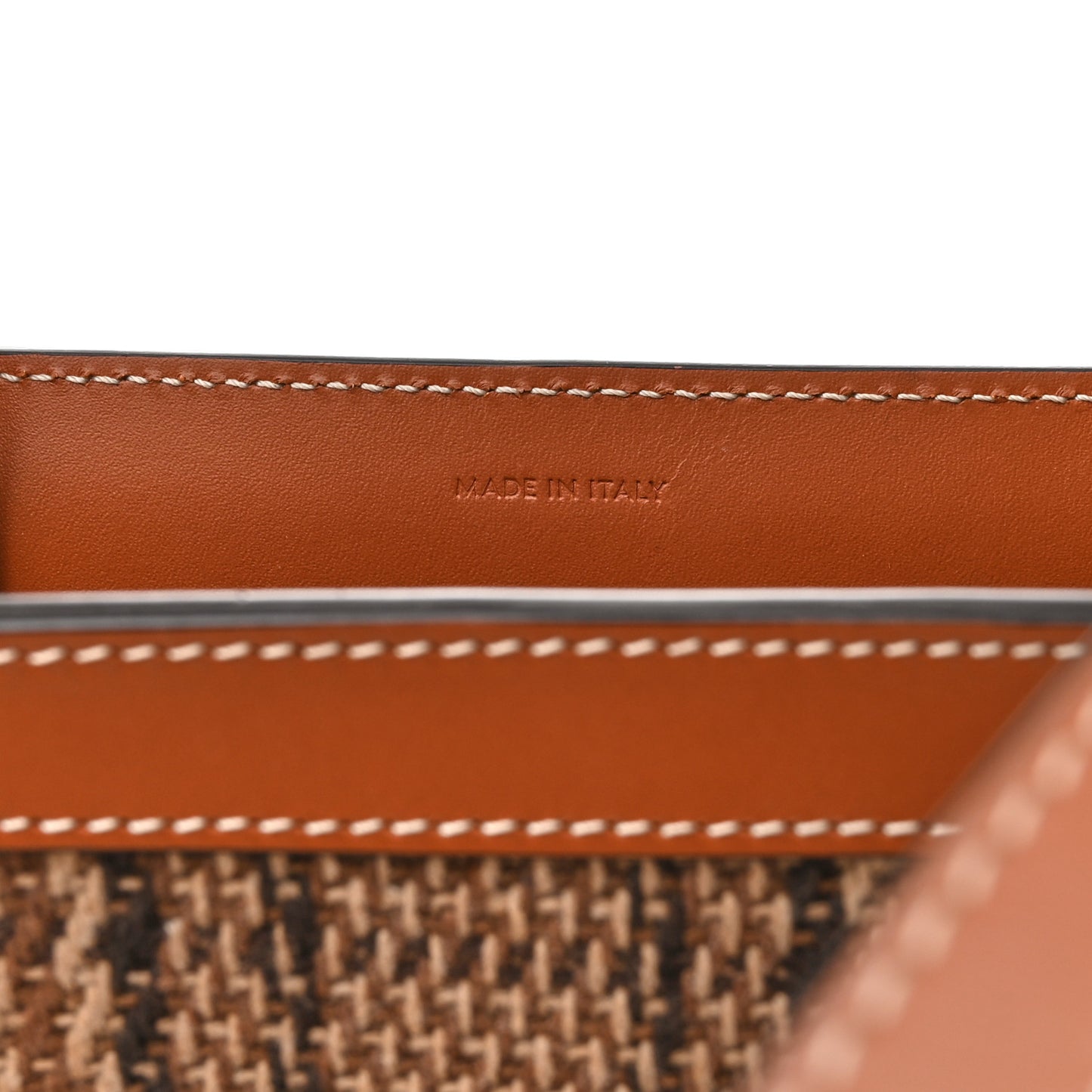 Calfskin Tweed Small Vertical Cabas Dark Brown