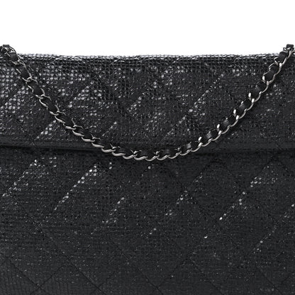 Chanel Iridescent Vinyl Quilted Clutch With Chain Black 10 of 11