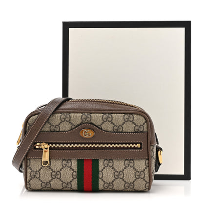 Gucci GG Supreme Monogram Web Mini Ophidia Shoulder Bag Brown 10 of 10