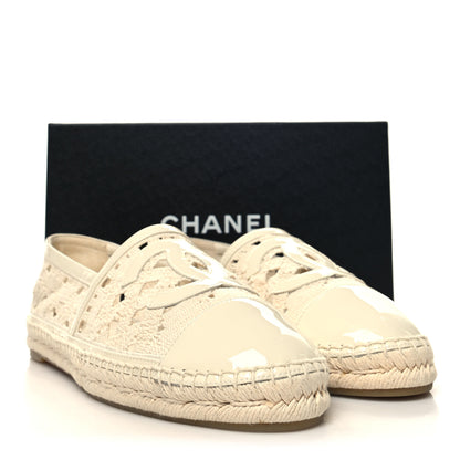 Chanel Macrame Patent CC Espadrilles 41 Beige Ivory 10 of 10