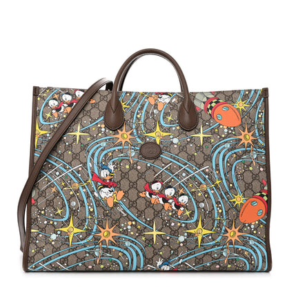 Gucci X DISNEY GG Supreme Monogram Donald Duck Retro Interlocking G Shopping Tote Beige Multicolor New Acero 1 of 11