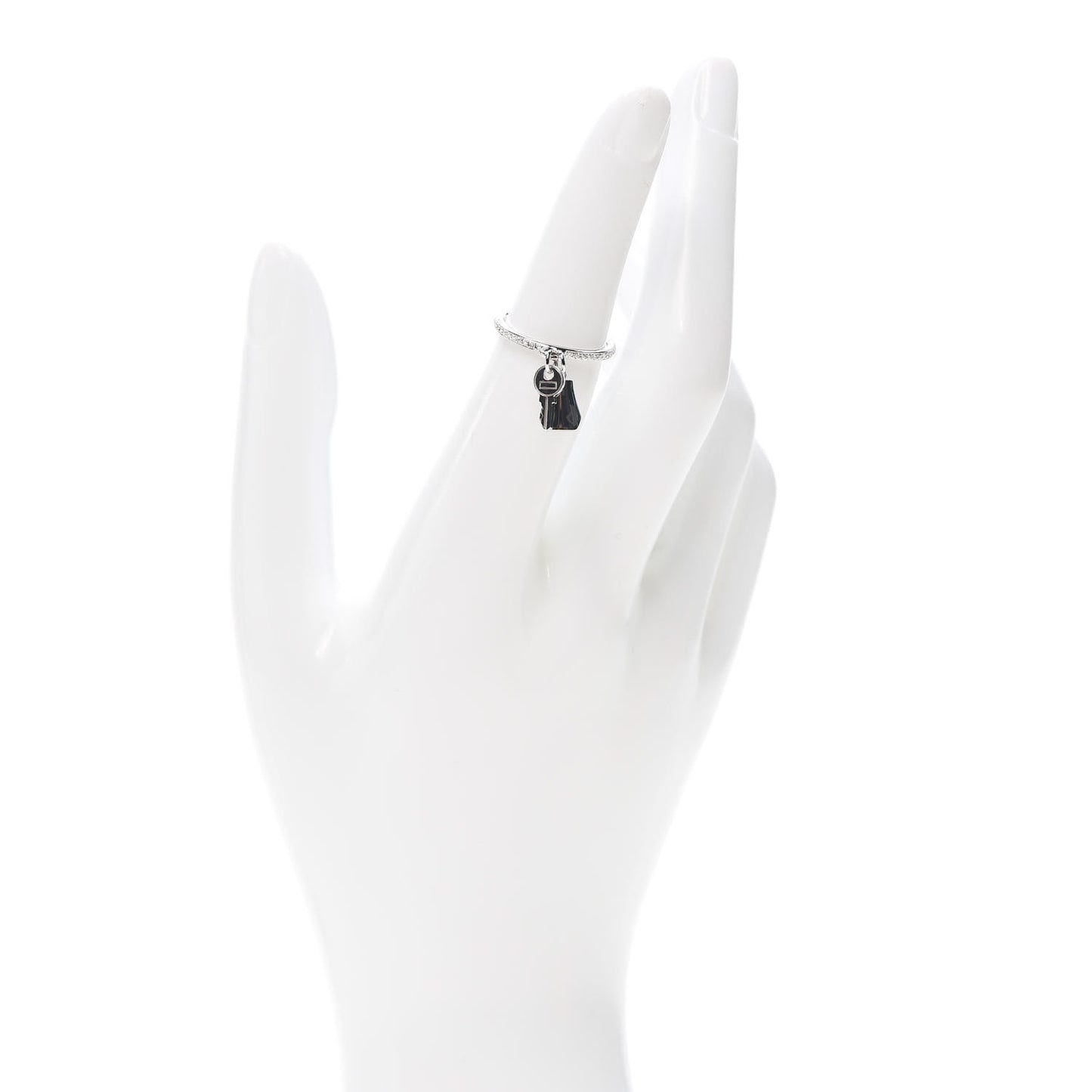 18K White Gold Diamond Kelly Clochette Ring 50 5.25
