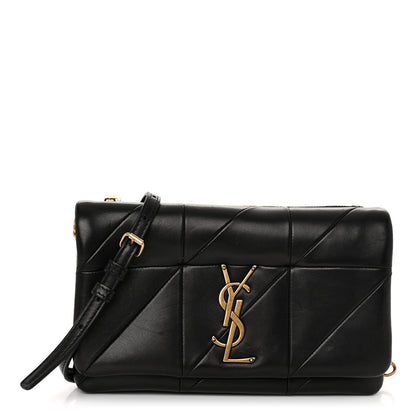 Saint Laurent Lambskin Patchwork Monogram Jamie Chain Wallet Black 1 of 10