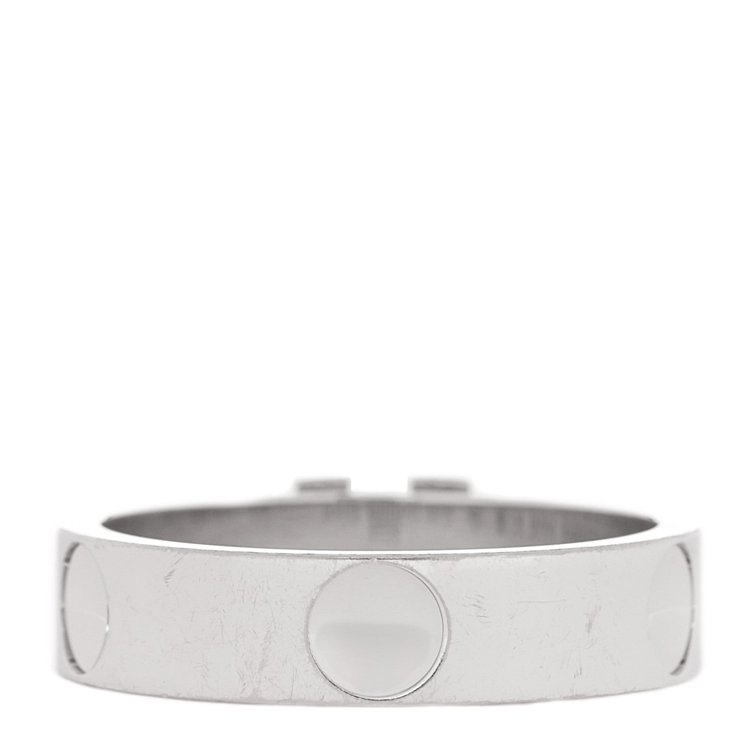 Louis Vuitton 18K White Gold Empreinte LV Ring 58 8.5 3 of 4