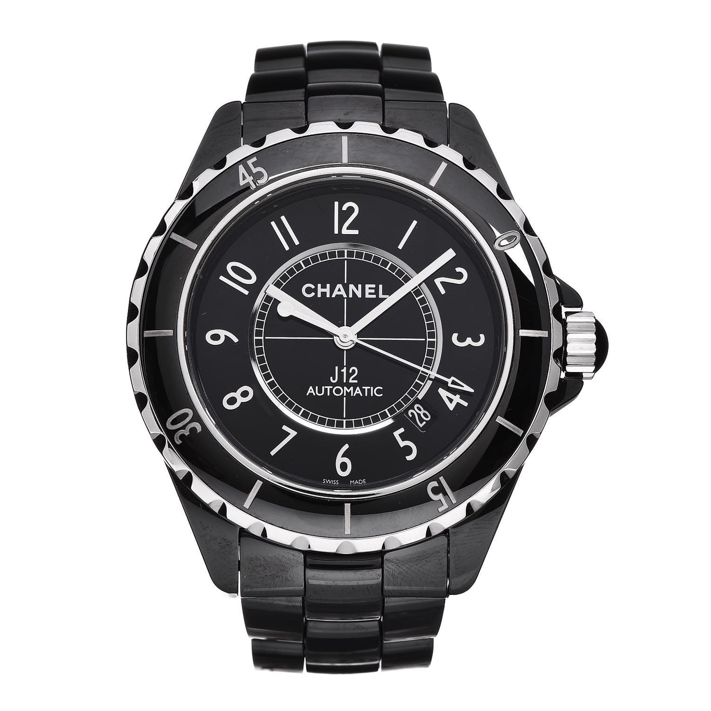 Stainless Steel Ceramic 41mm J12 Automatic Watch Black